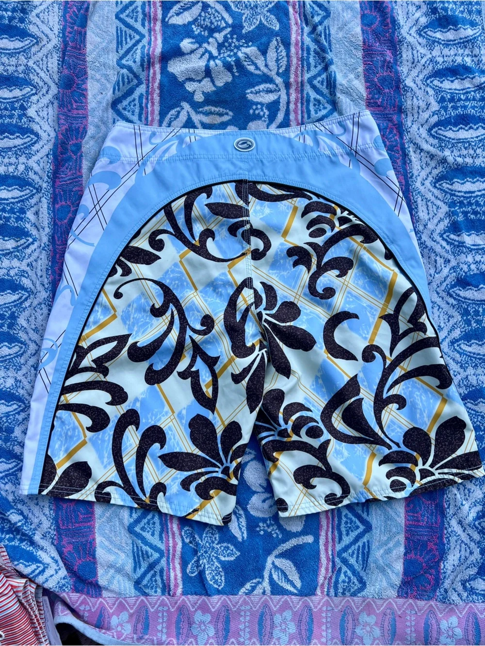 Kirra Y2K Men's Light Blue Patterned Swim/Board Shorts
